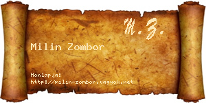 Milin Zombor névjegykártya